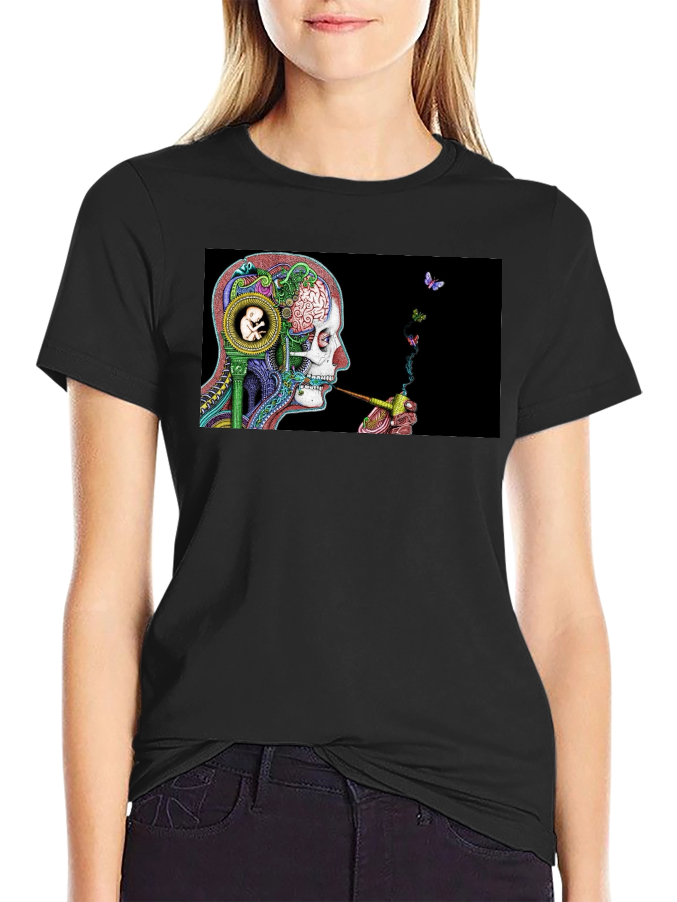 Surreal Skull & Butterfly T-Shirt