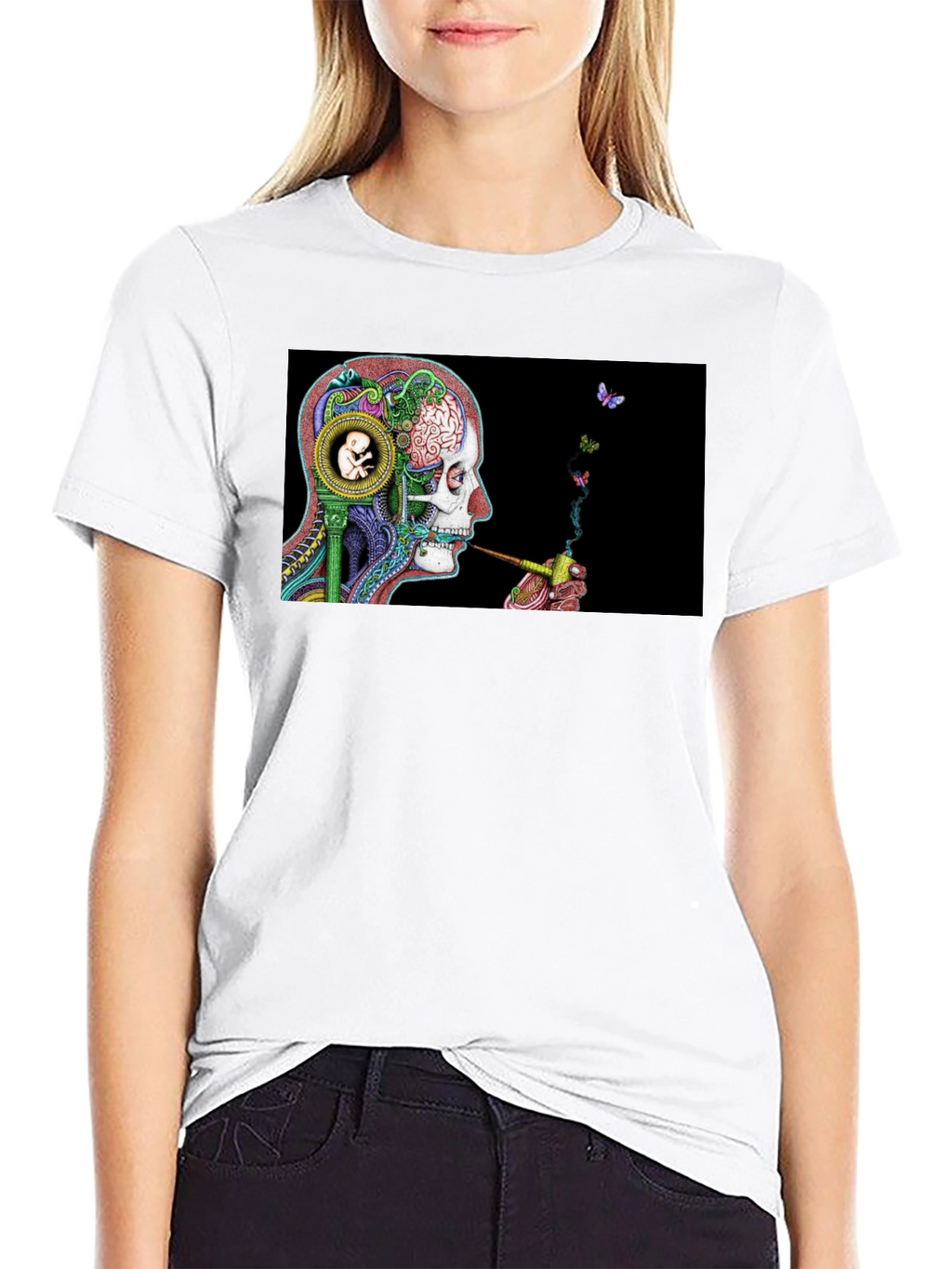 Surreal Skull & Butterfly T-Shirt