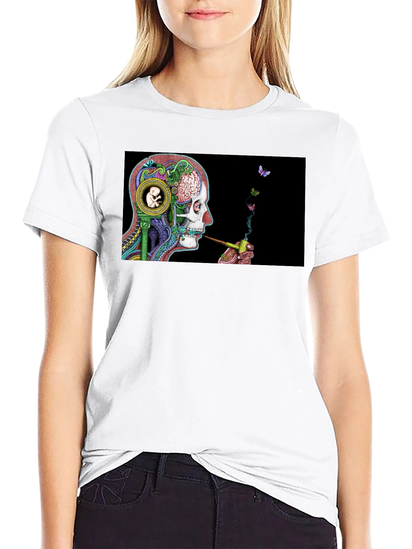 Surreal Skull & Butterfly T-Shirt