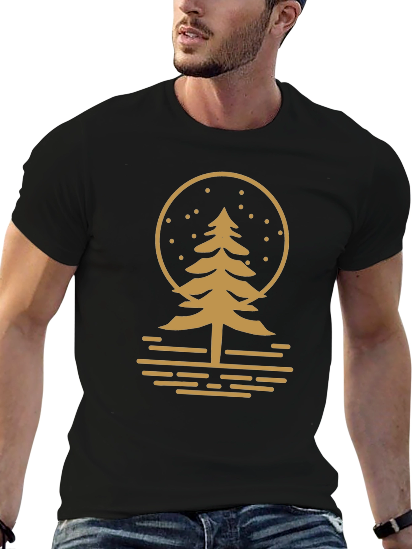 Nature Inspired Graphic Tee - Black