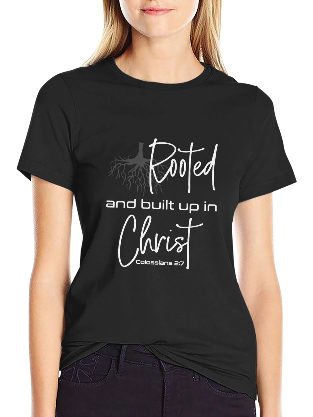 Rooted In Christ Black Graphic Tee