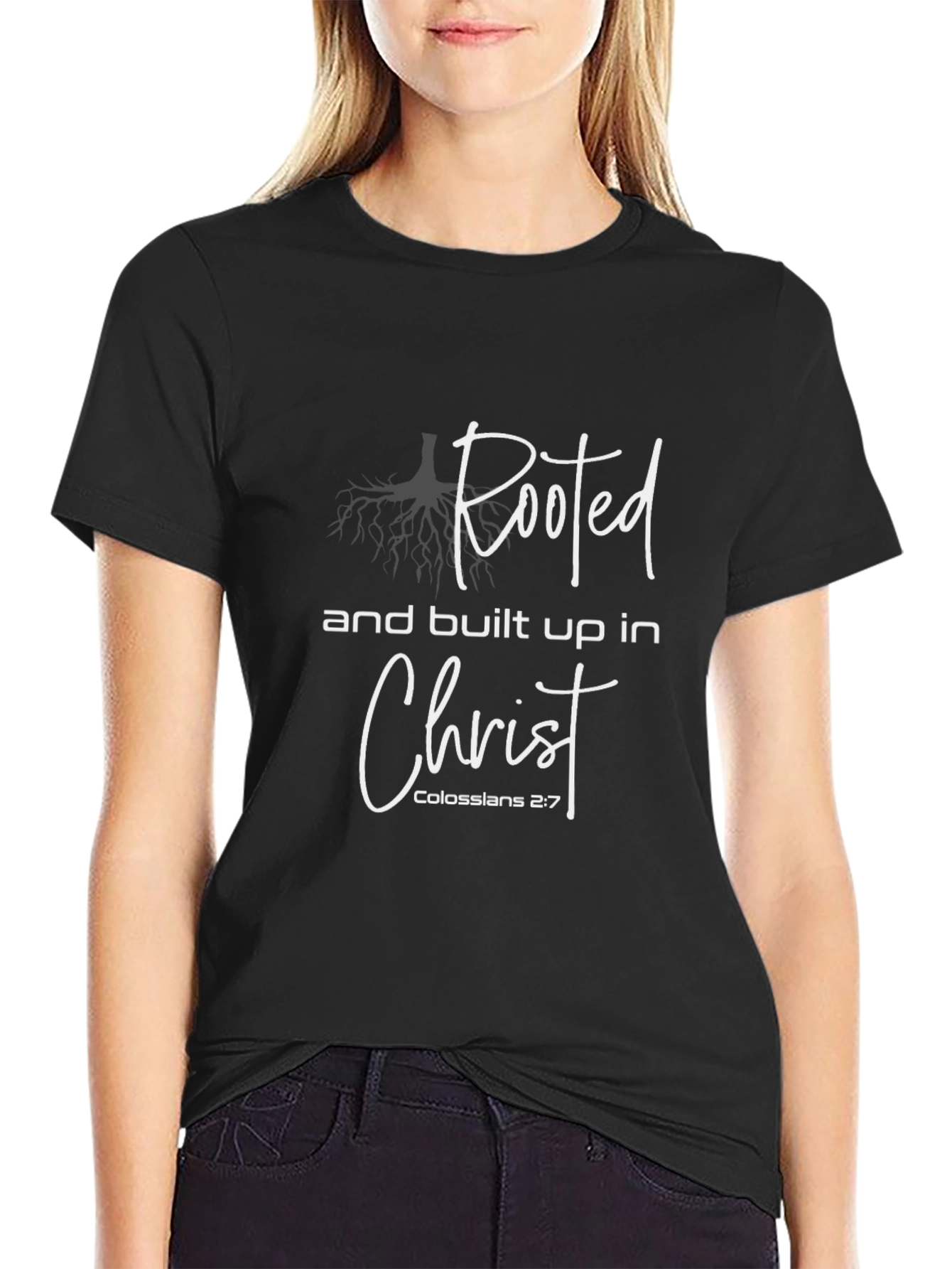 Rooted In Christ Black Graphic Tee
