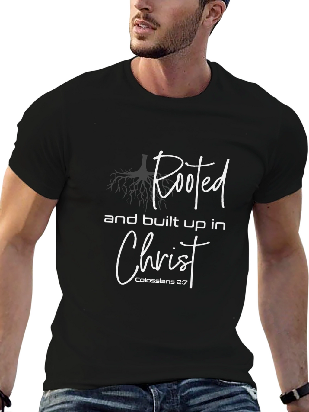 Rooted In Christ Black Graphic Tee