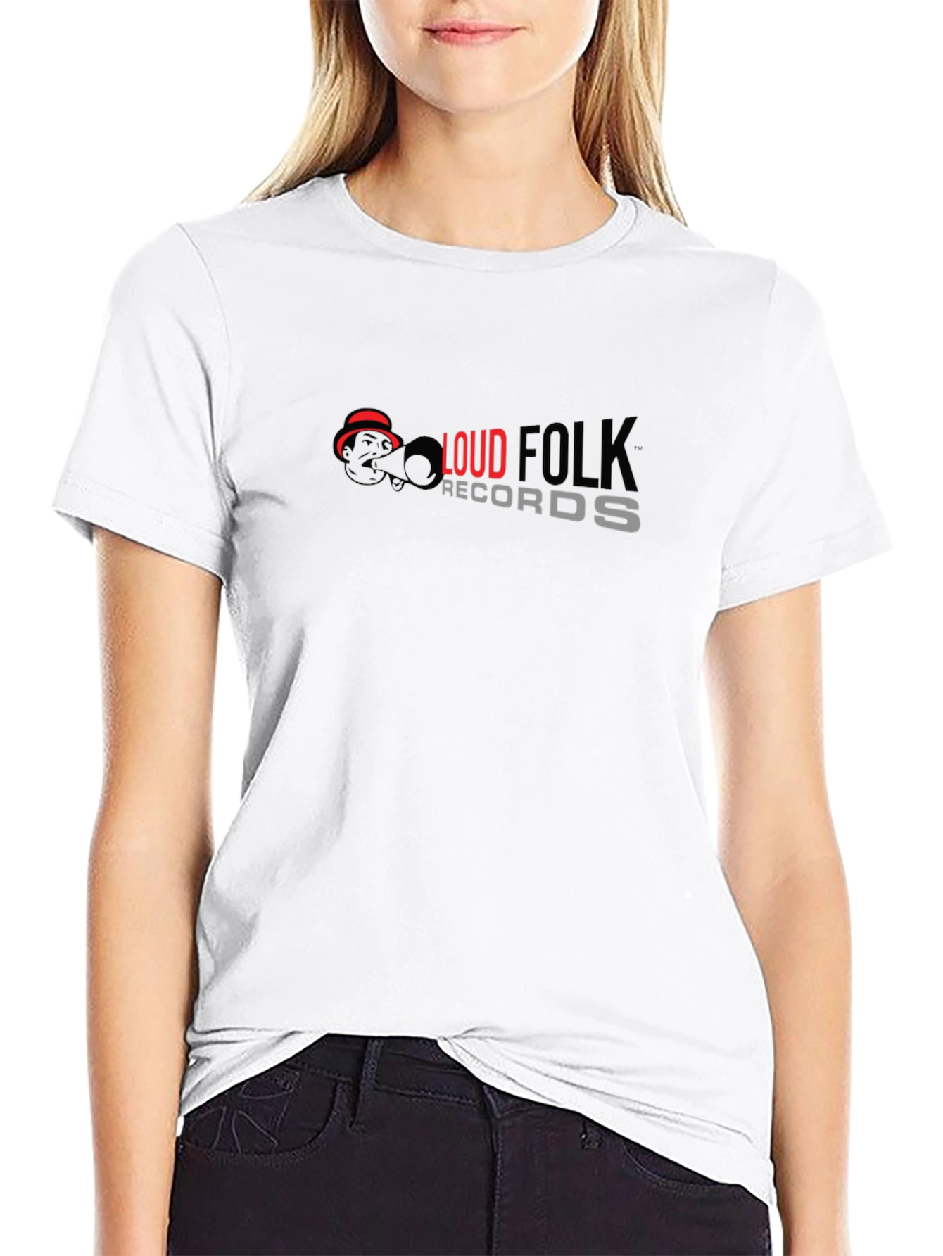 Loud Folk Records Graphic Tee - Black Cotton Blend