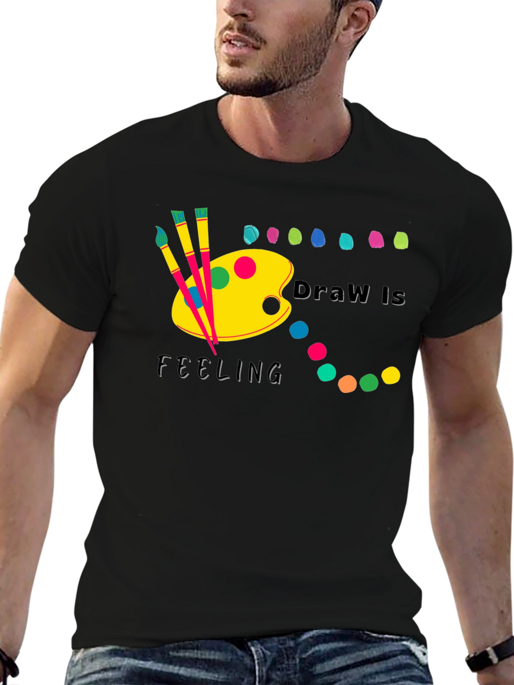 Draw Is Feeling Black T-Shirt