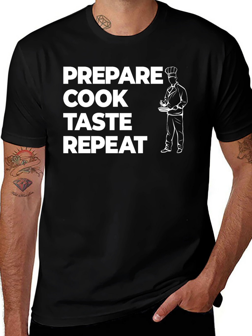 Prepare Cook Taste Repeat Chef T-Shirt