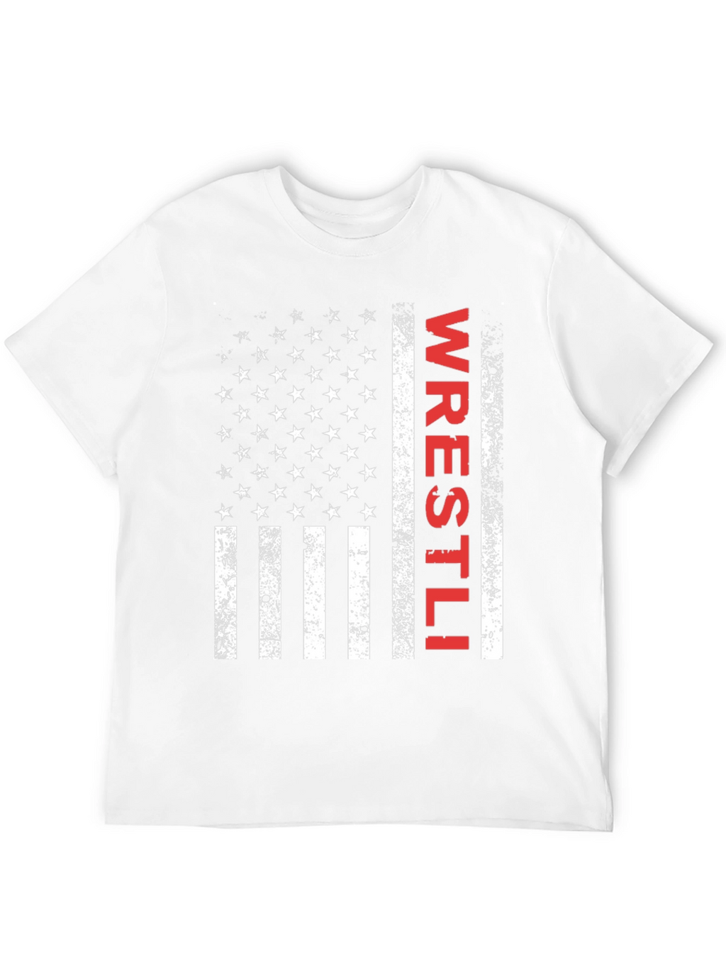 Wrestling Flag T-Shirt - Distressed USA Design