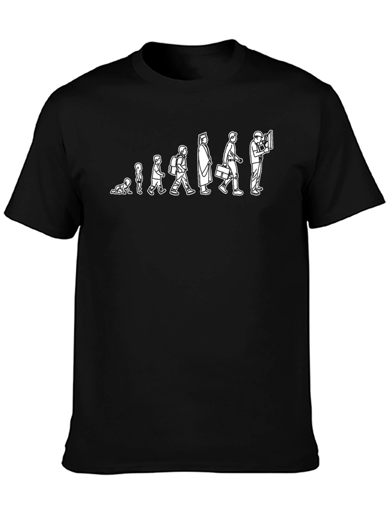 Evolution of Man Graphic Tee - Black Cotton T-Shirt
