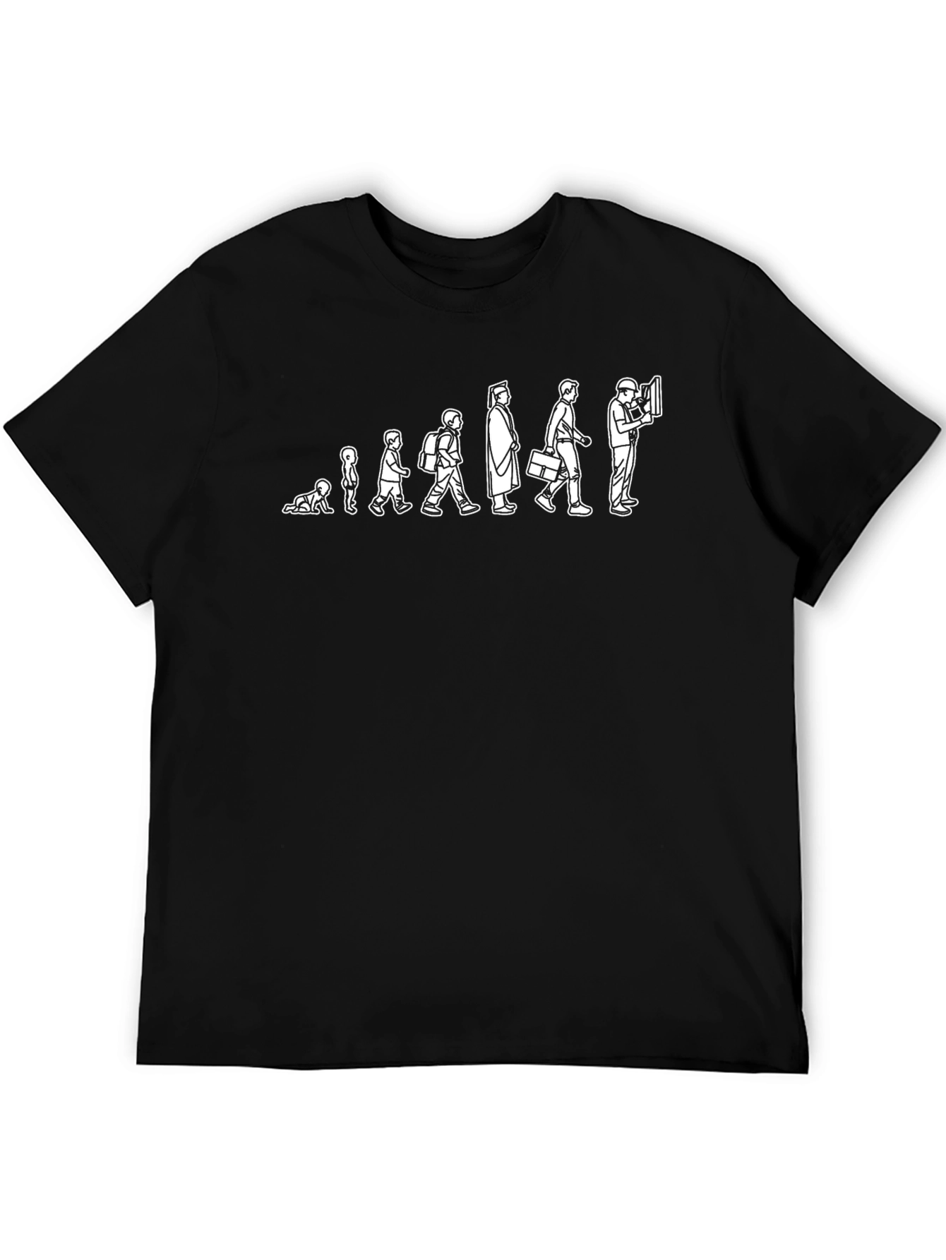 Evolution of Man Graphic Tee - Black Cotton T-Shirt