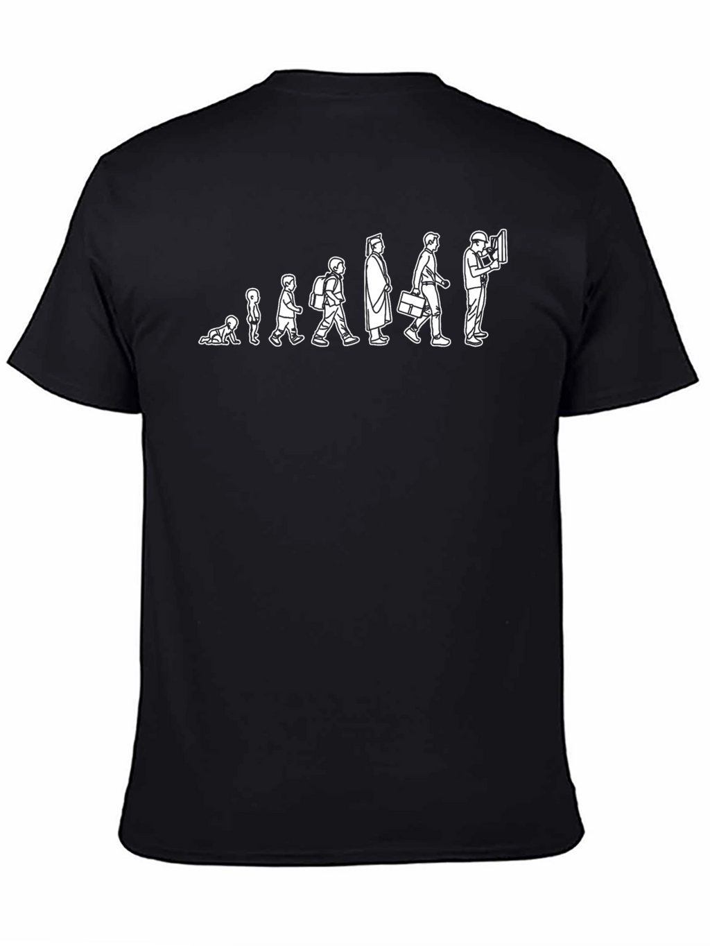 Evolution of Man Graphic Tee - Black Cotton T-Shirt