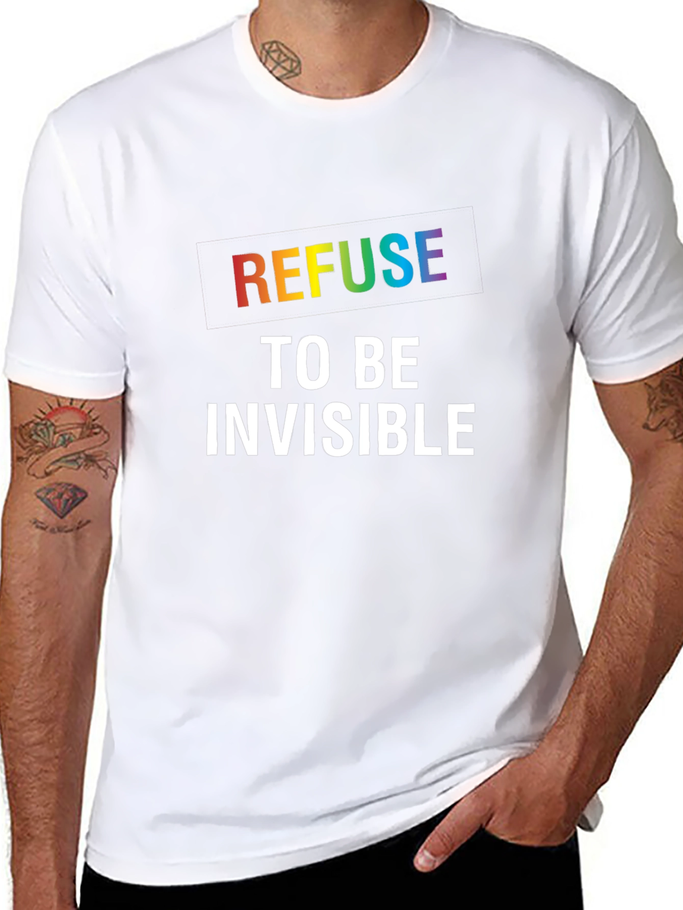 Refuse to be Invisible Graphic Tee - Pride LGBTQ+ Shirt