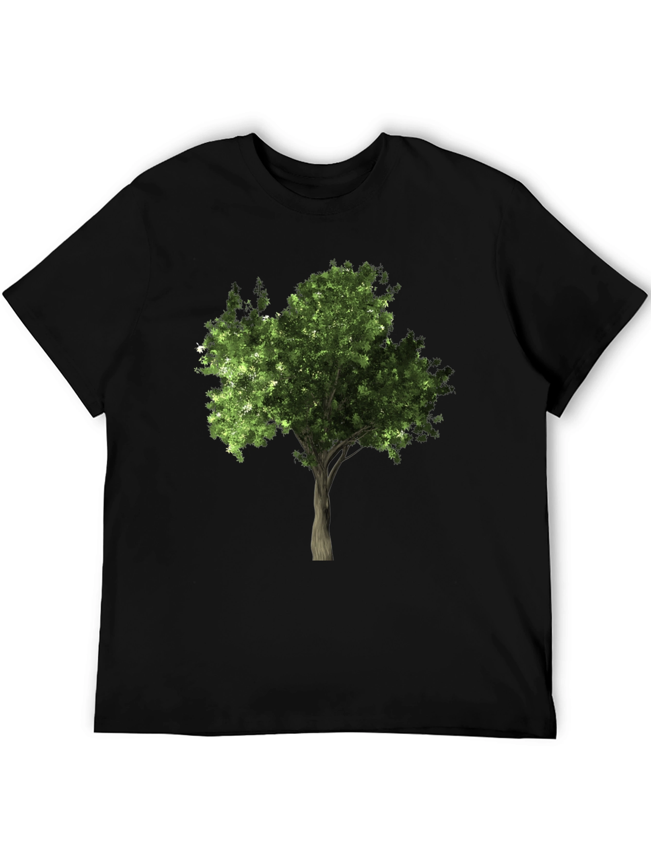 Nature Tree Graphic Tee - Black Cotton Comfort