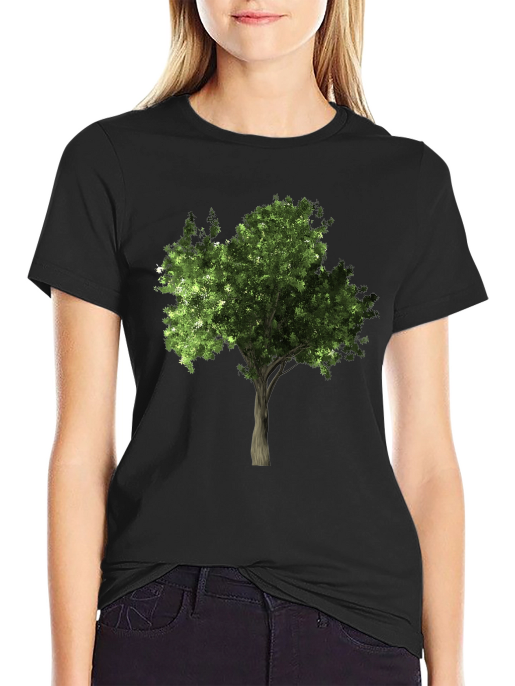 Nature Tree Graphic Tee - Black Cotton Comfort