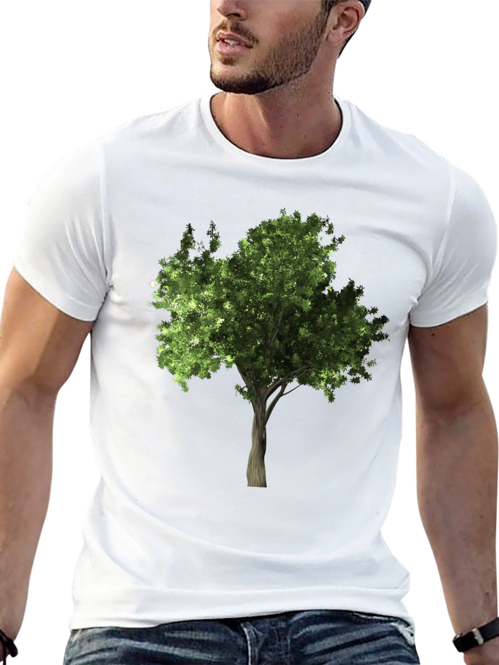 Nature Tree Graphic Tee - Black Cotton Comfort