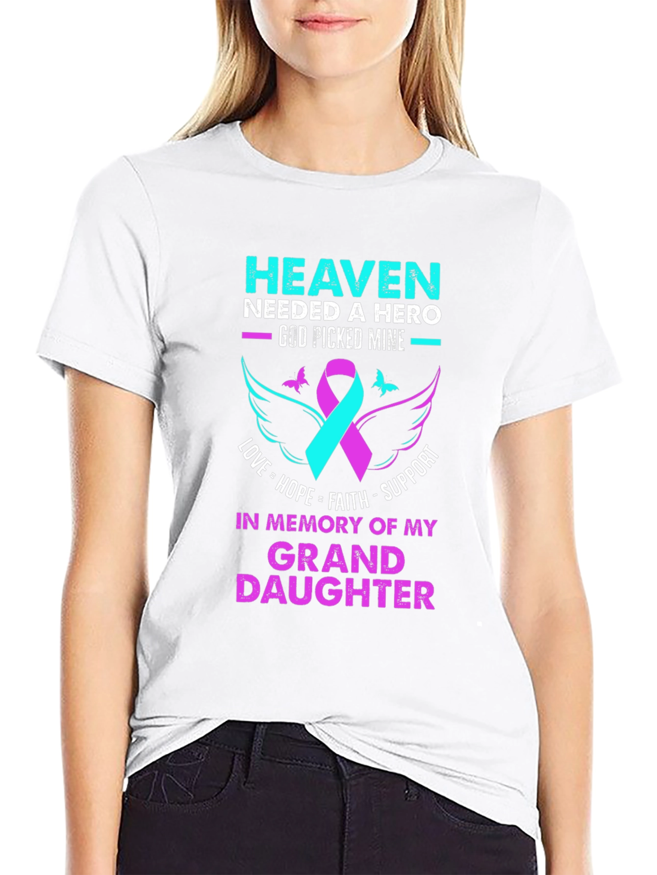 Heaven Needed A Hero Granddaughter Memorial T-Shirt