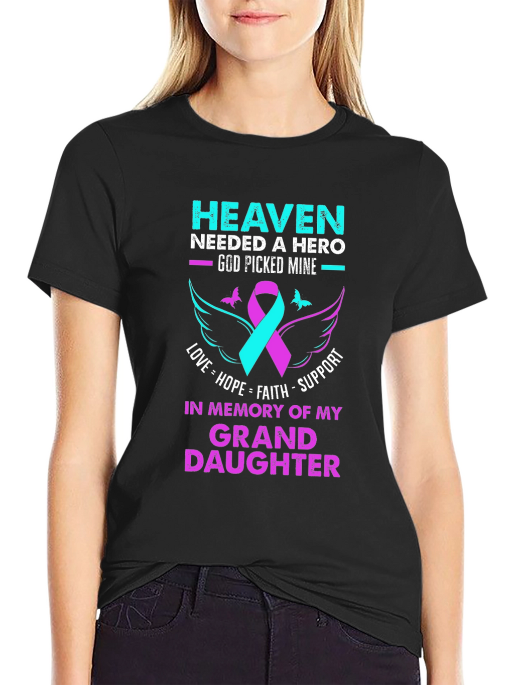 Heaven Needed A Hero Granddaughter Memorial T-Shirt