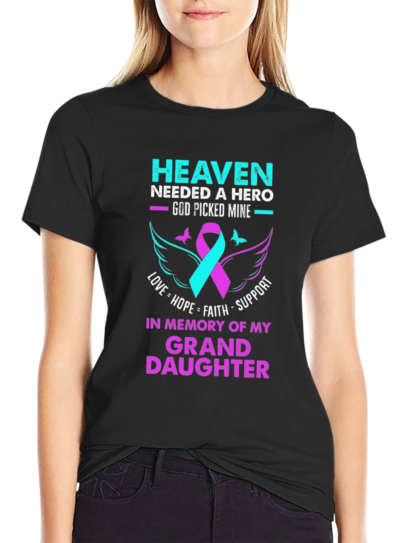 Heaven Needed A Hero Granddaughter Memorial T-Shirt