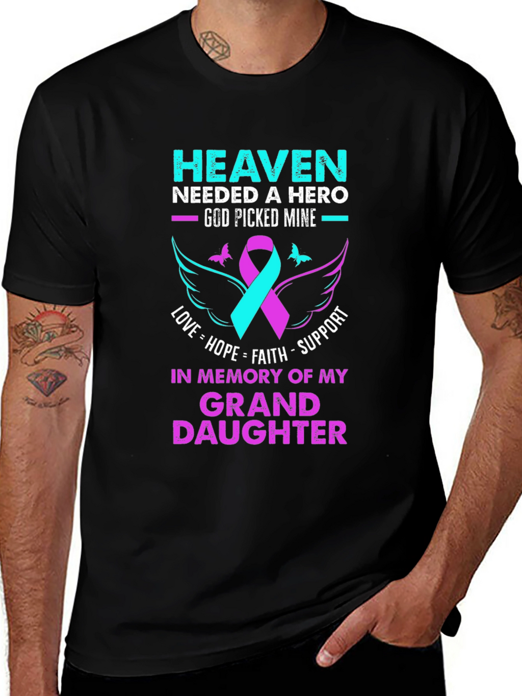 Heaven Needed A Hero Granddaughter Memorial T-Shirt