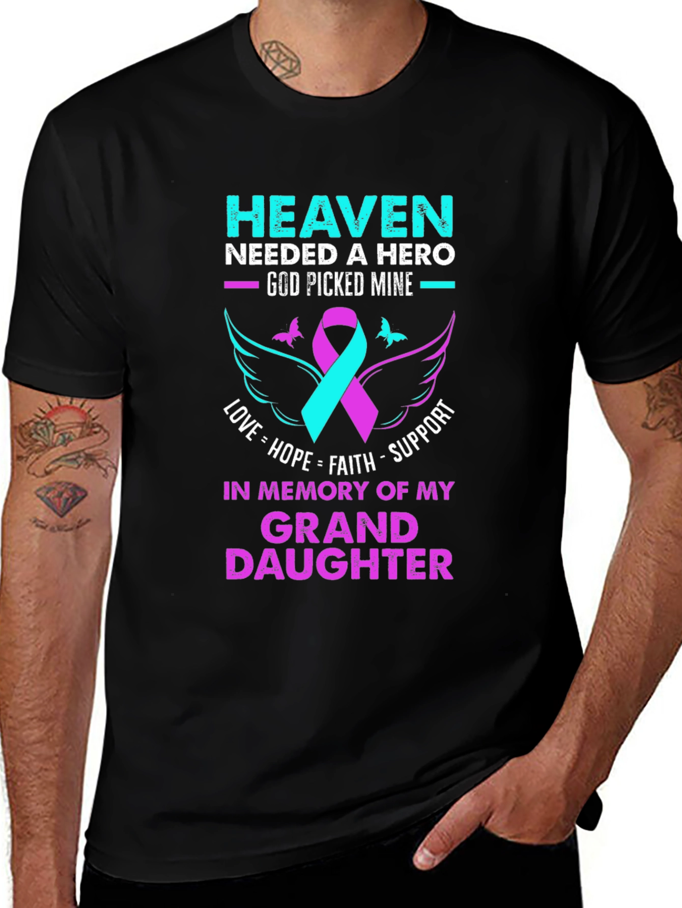 Heaven Needed A Hero Granddaughter Memorial T-Shirt