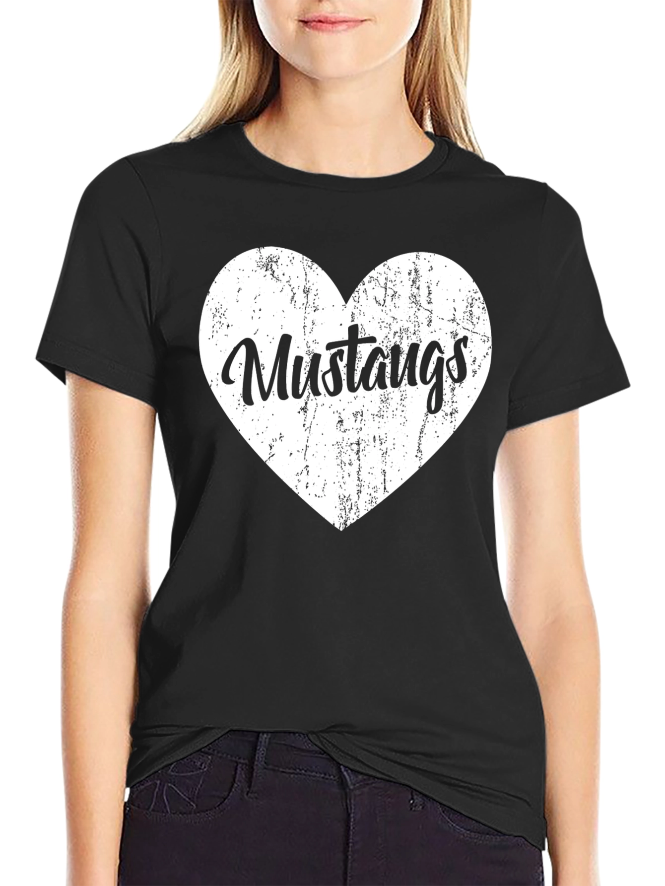 Mustangs Heart Graphic T-Shirt