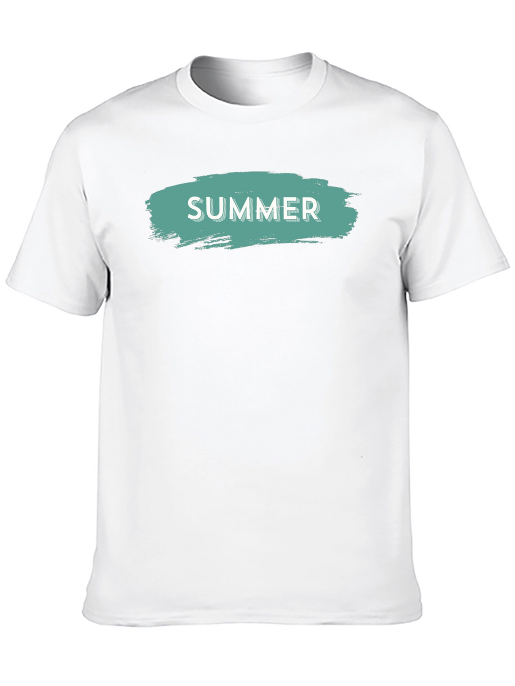 Summer Brushstroke Graphic Tee - Casual Black T-Shirt