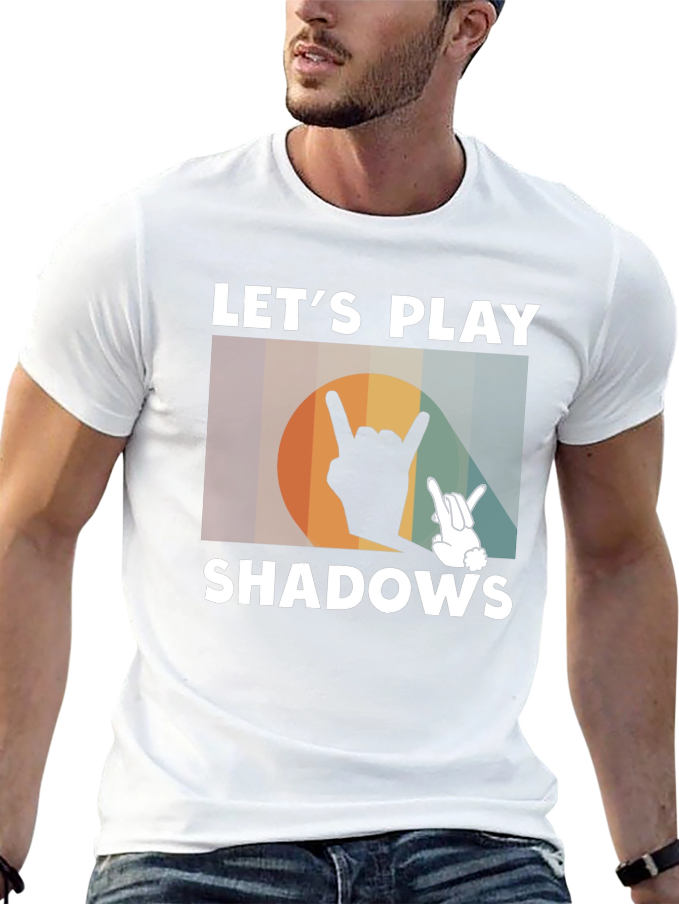 Lets Play Shadows Graphic Tee - Rock On Hand Signs