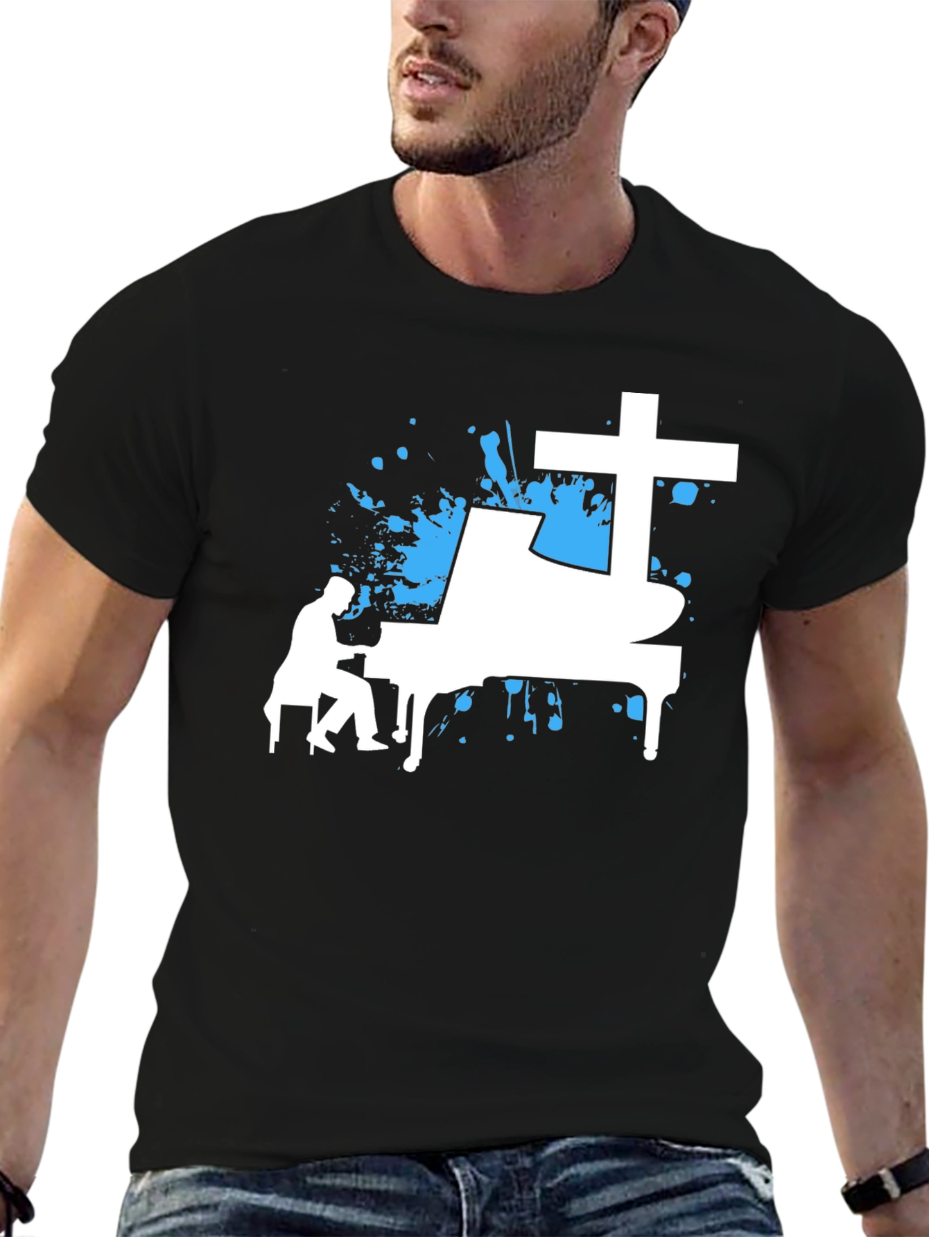 Piano Cross Graphic Tee