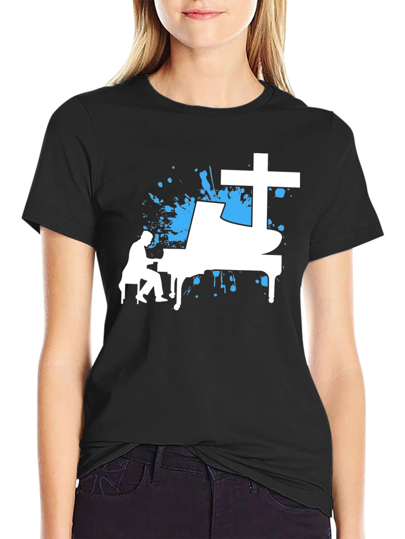 Piano Cross Graphic Tee