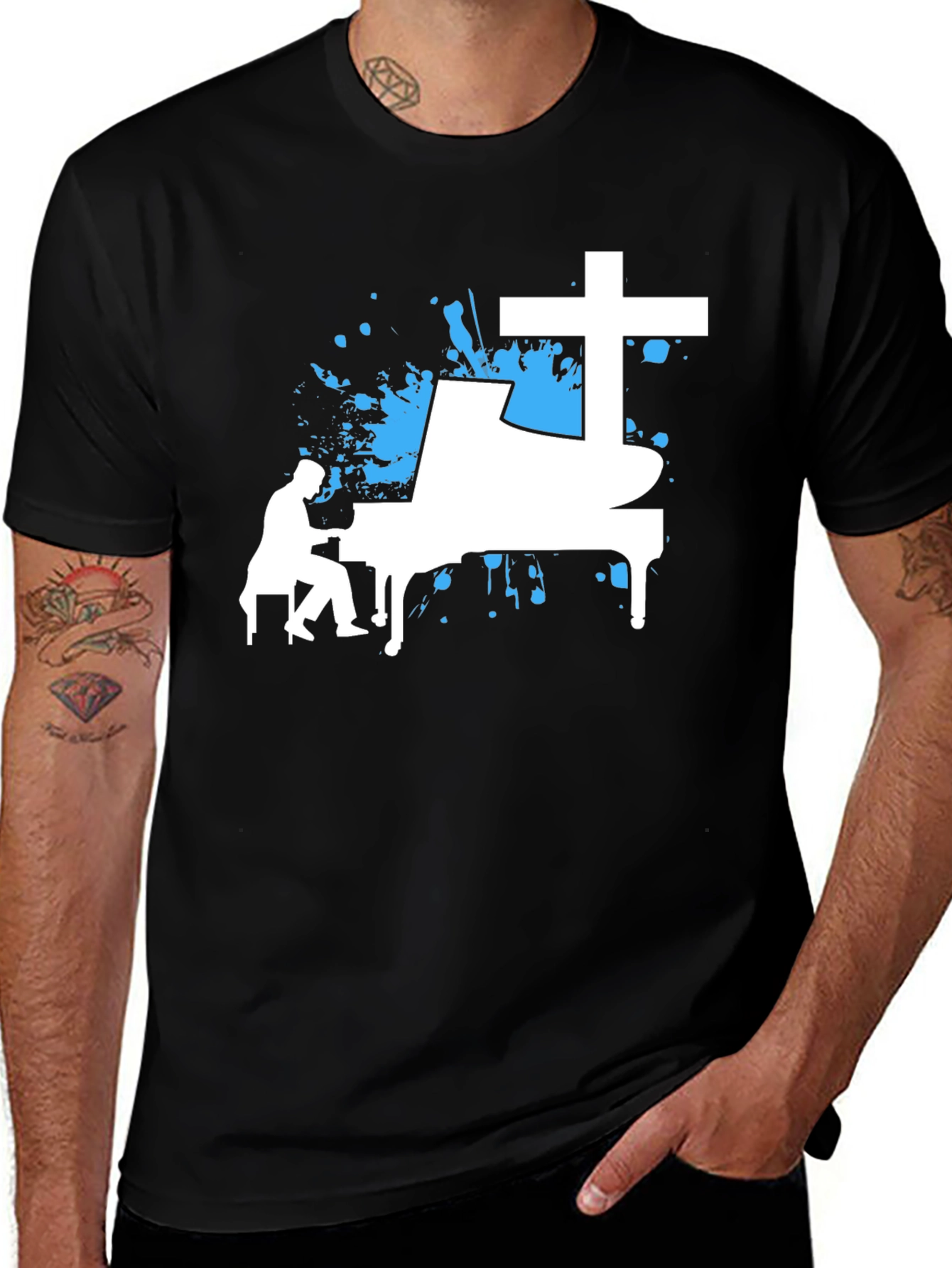 Piano Cross Graphic Tee