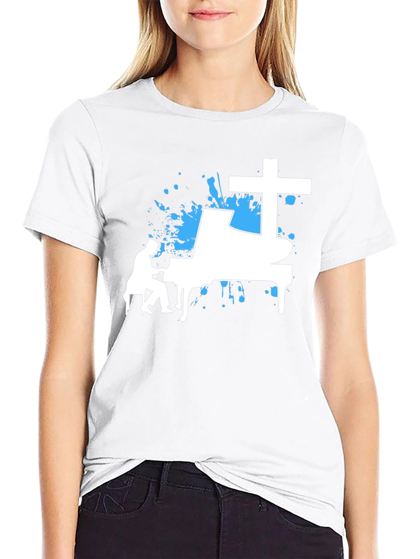 Piano Cross Graphic Tee