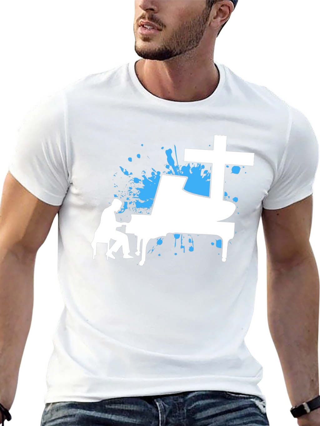 Piano Cross Graphic Tee