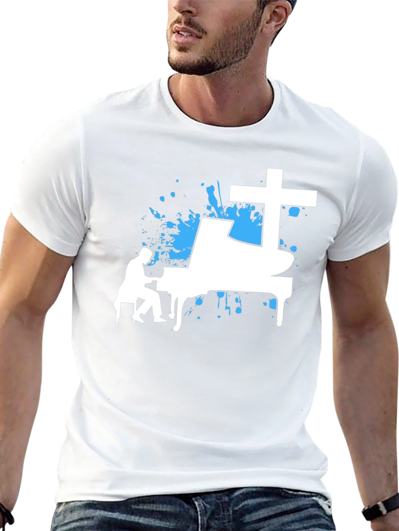 Piano Cross Graphic Tee