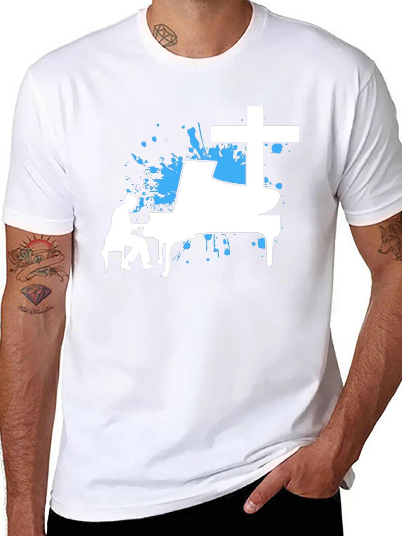 Piano Cross Graphic Tee