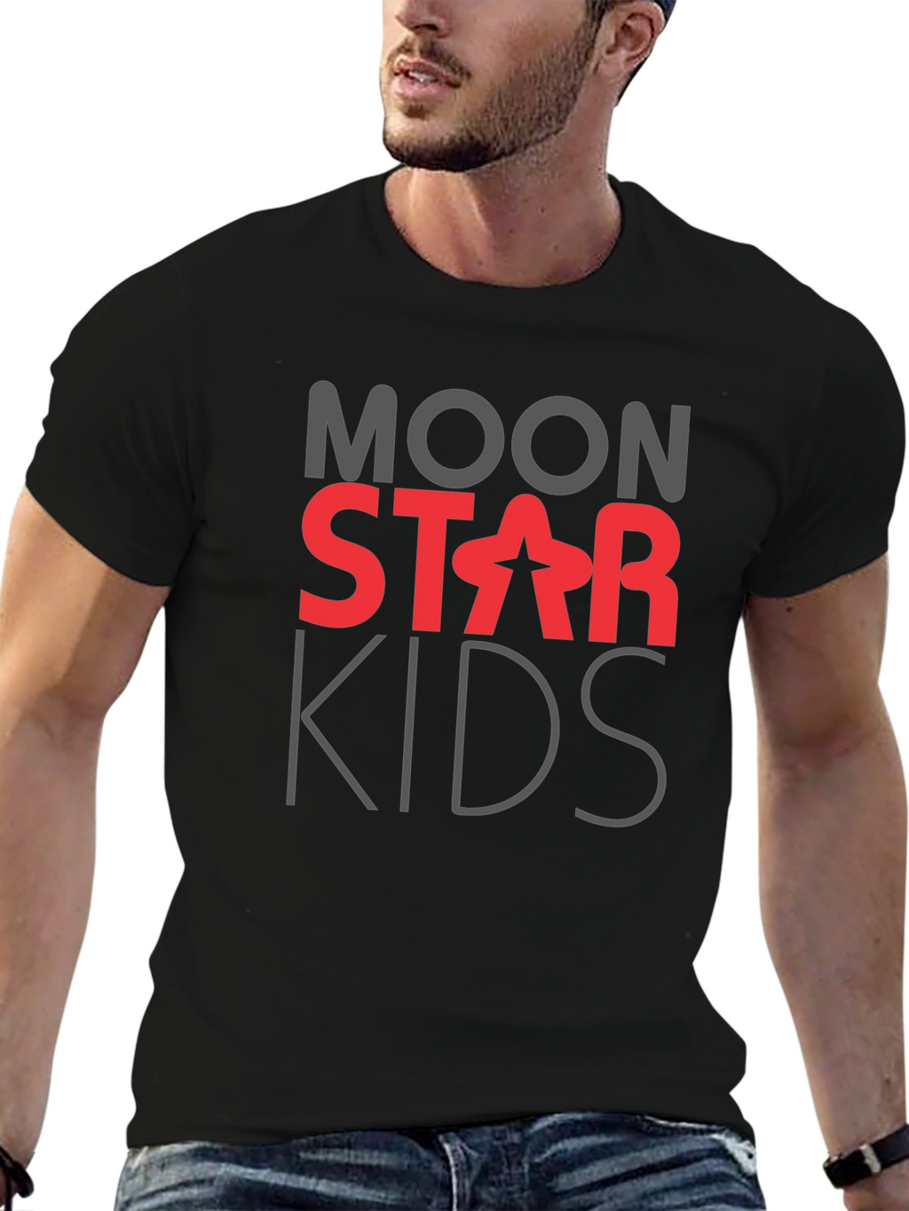 Moon Star Kids Graphic Tee - Black
