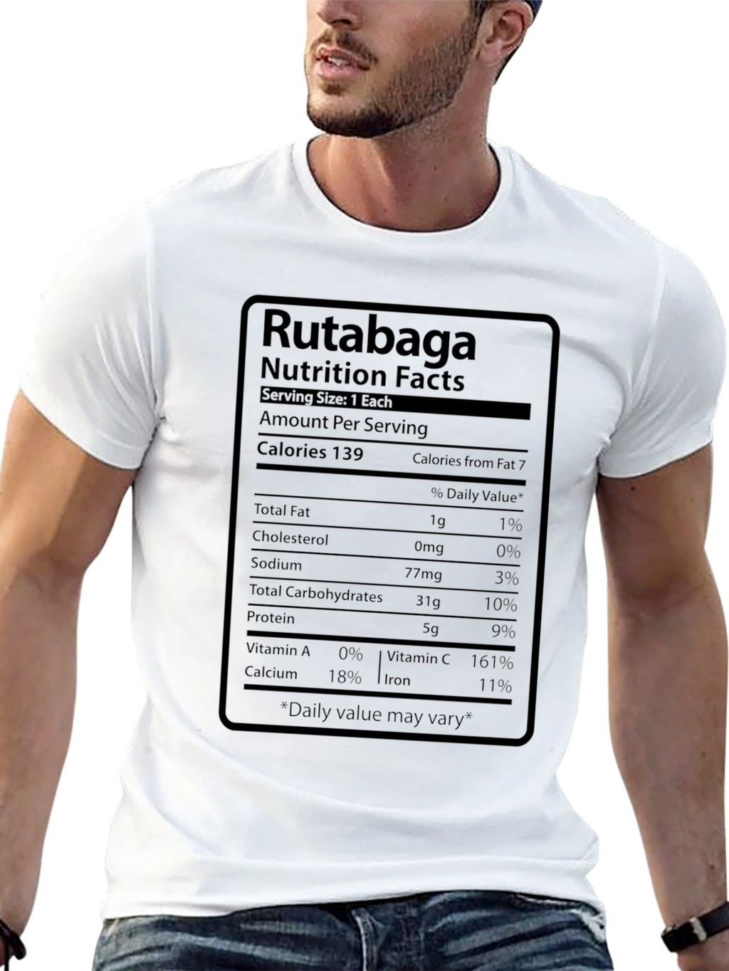 Rutabaga Nutrition Facts Black T-Shirt