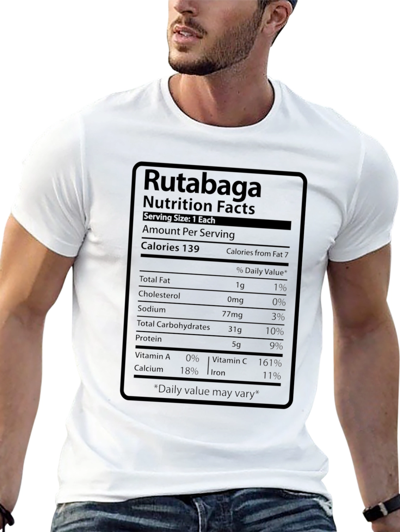 Rutabaga Nutrition Facts Black T-Shirt