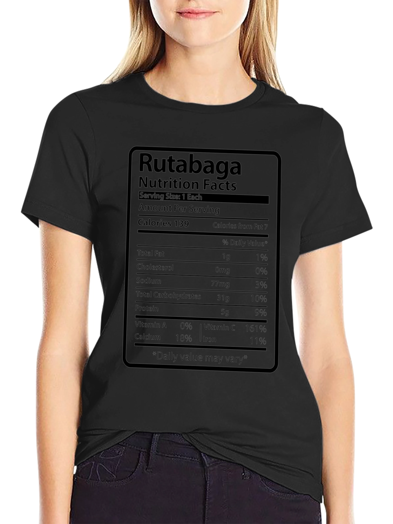 Rutabaga Nutrition Facts Black T-Shirt