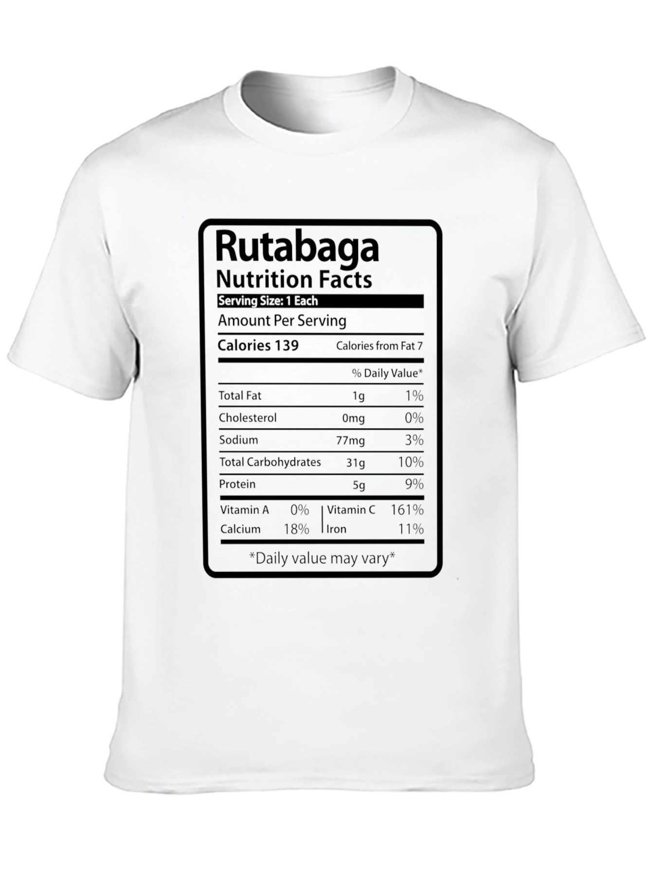 Rutabaga Nutrition Facts Black T-Shirt