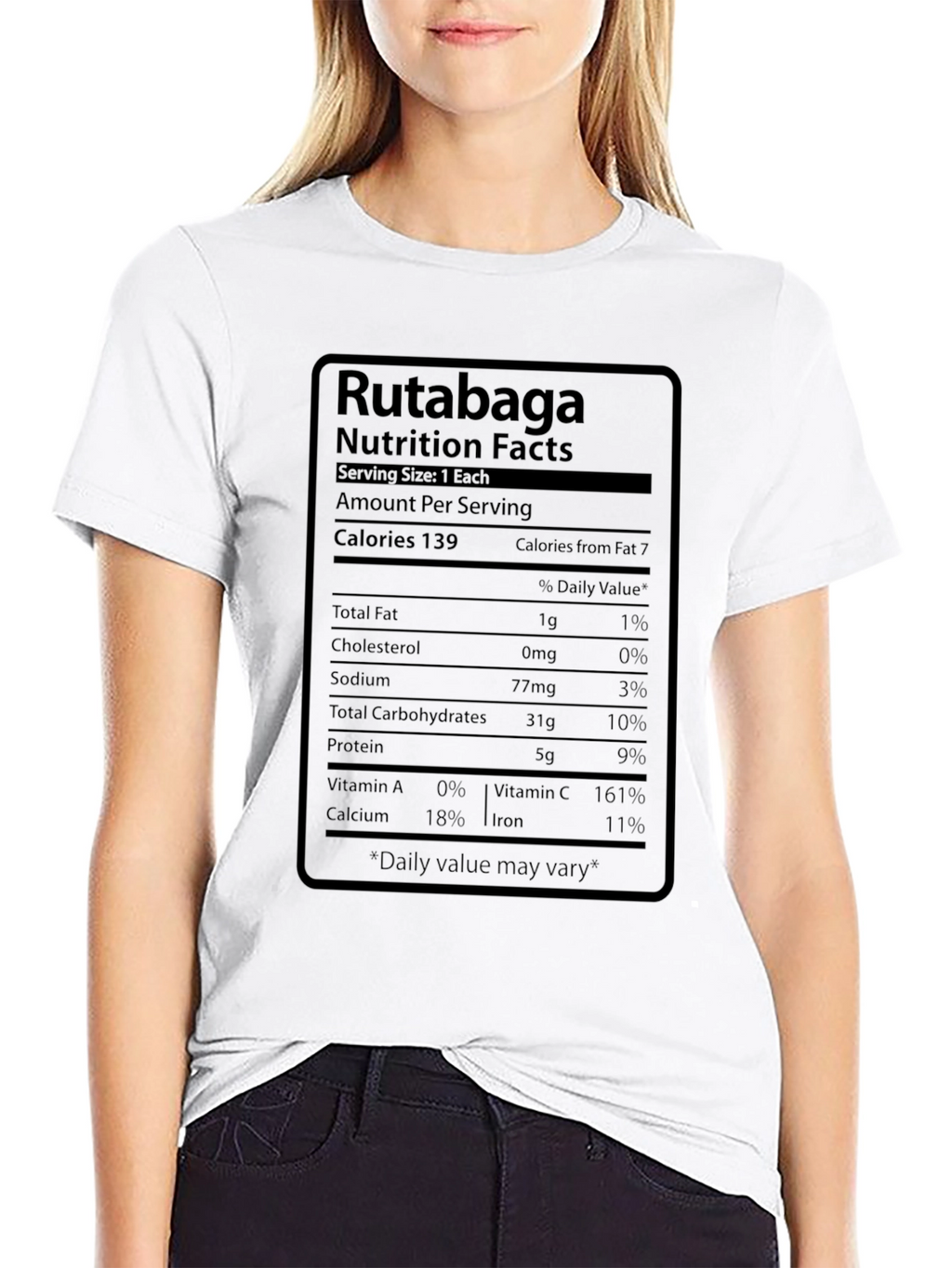 Rutabaga Nutrition Facts Black T-Shirt