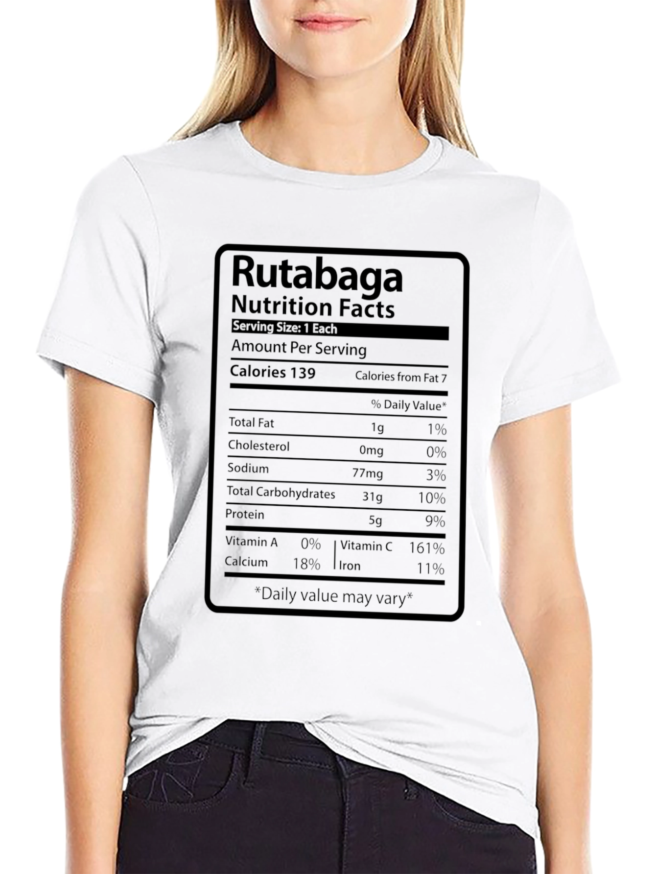 Rutabaga Nutrition Facts Black T-Shirt