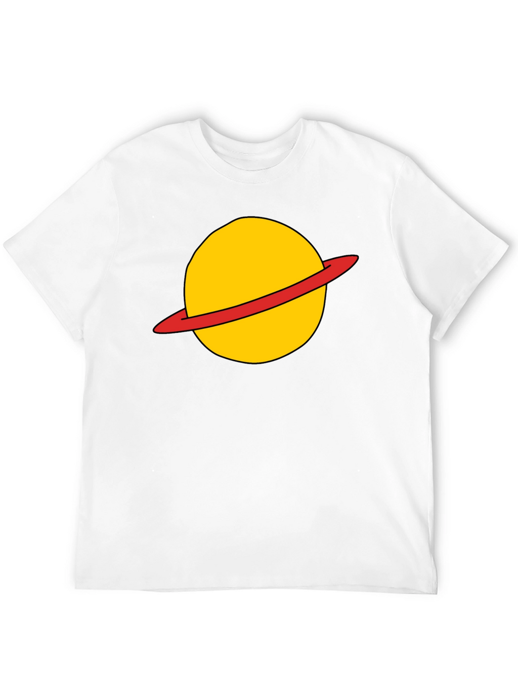 Saturn Planet Graphic Tee - Casual Black T-Shirt
