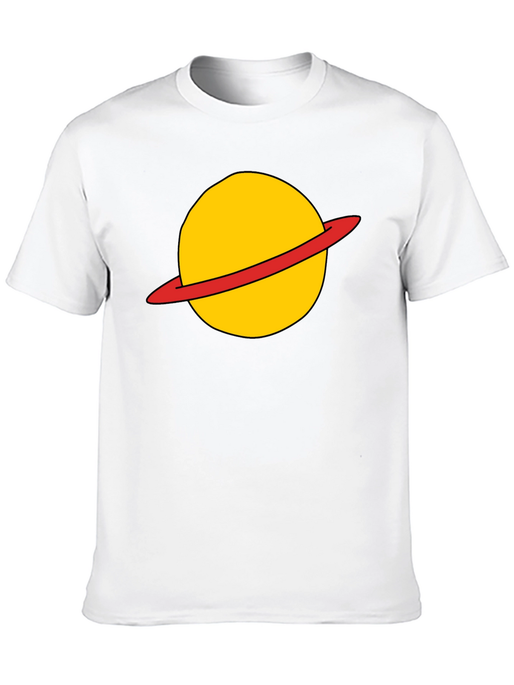 Saturn Planet Graphic Tee - Casual Black T-Shirt