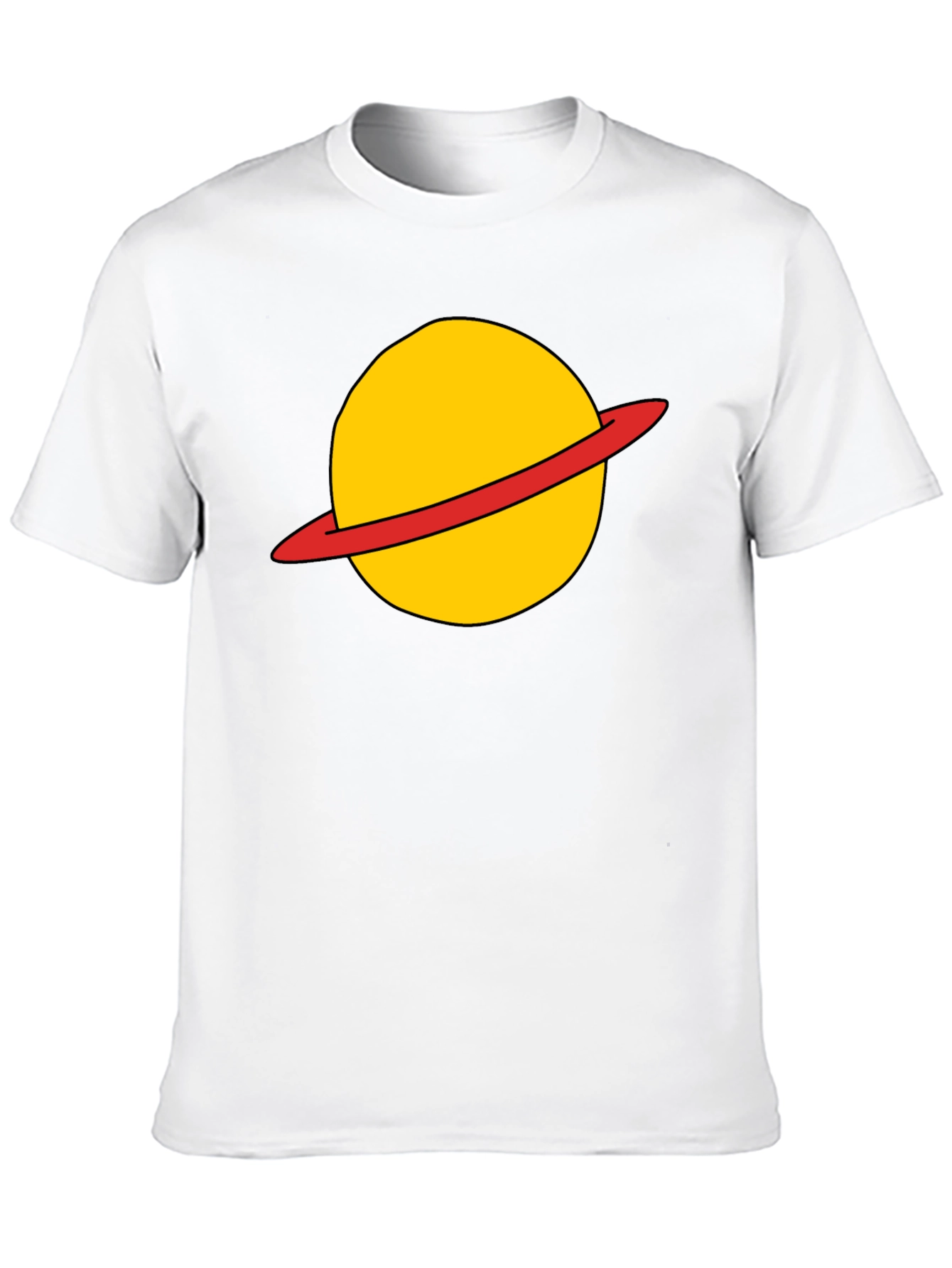 Saturn Planet Graphic Tee - Casual Black T-Shirt