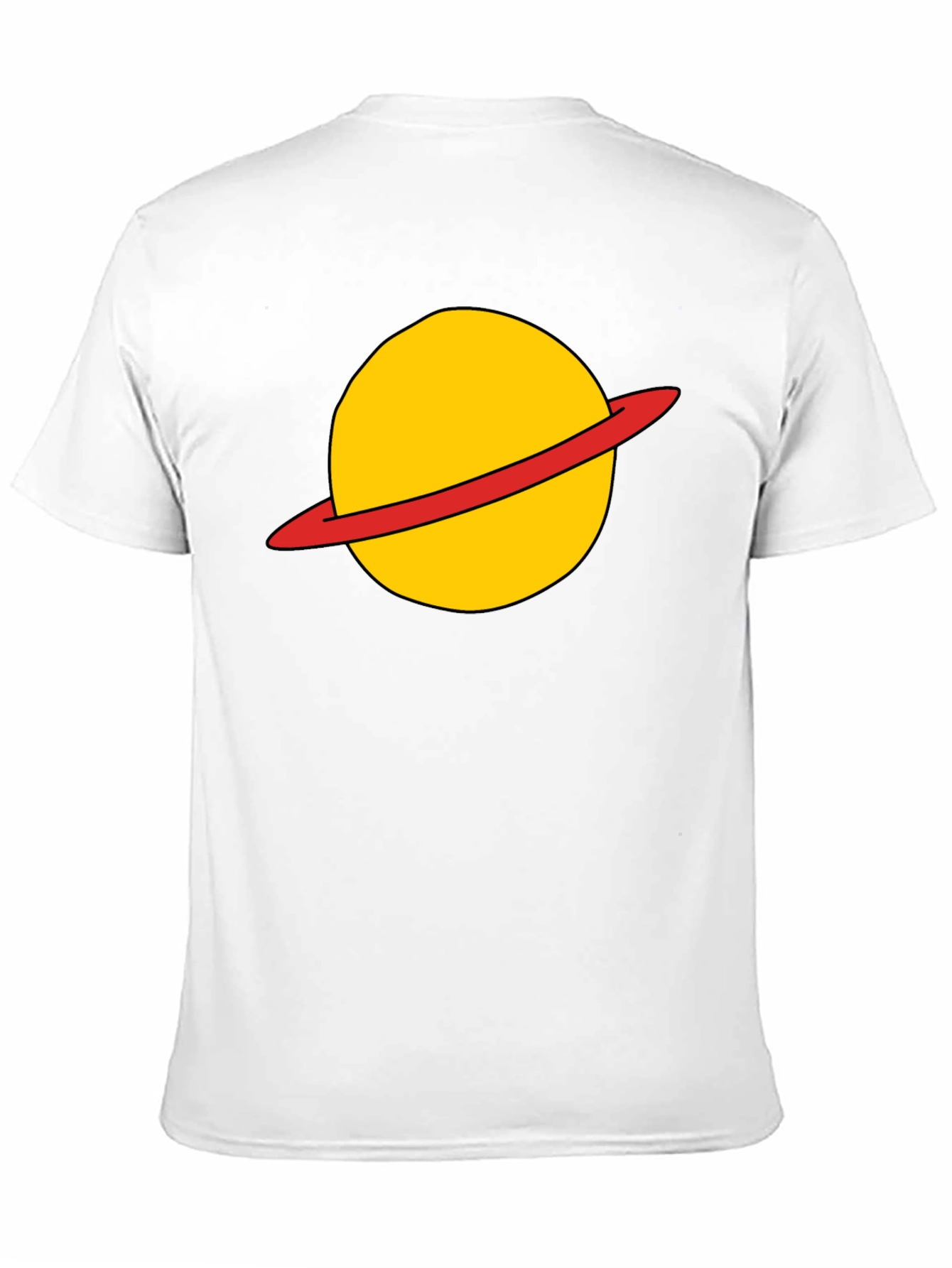 Saturn Planet Graphic Tee - Casual Black T-Shirt
