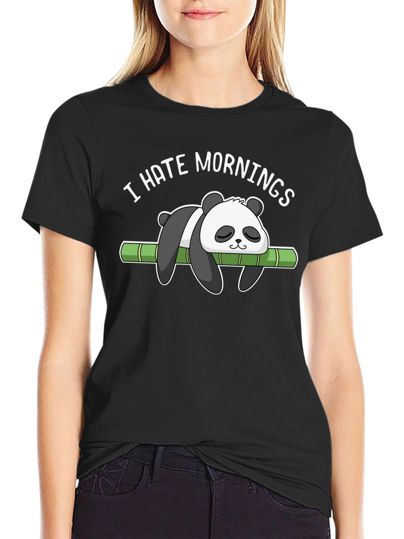 I Hate Mornings Panda T-Shirt - Funny Graphic Tee
