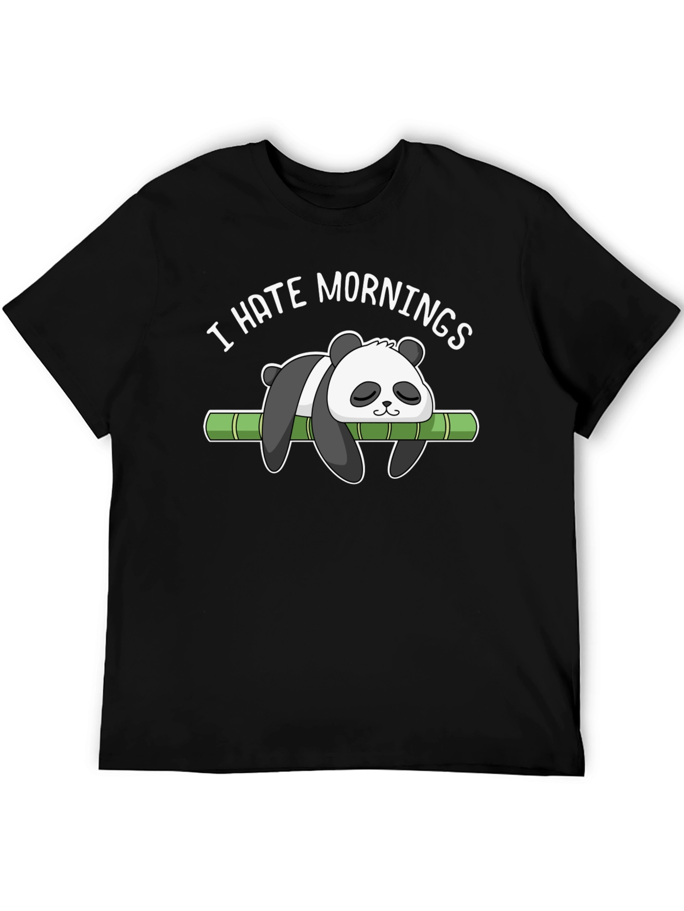 I Hate Mornings Panda T-Shirt - Funny Graphic Tee