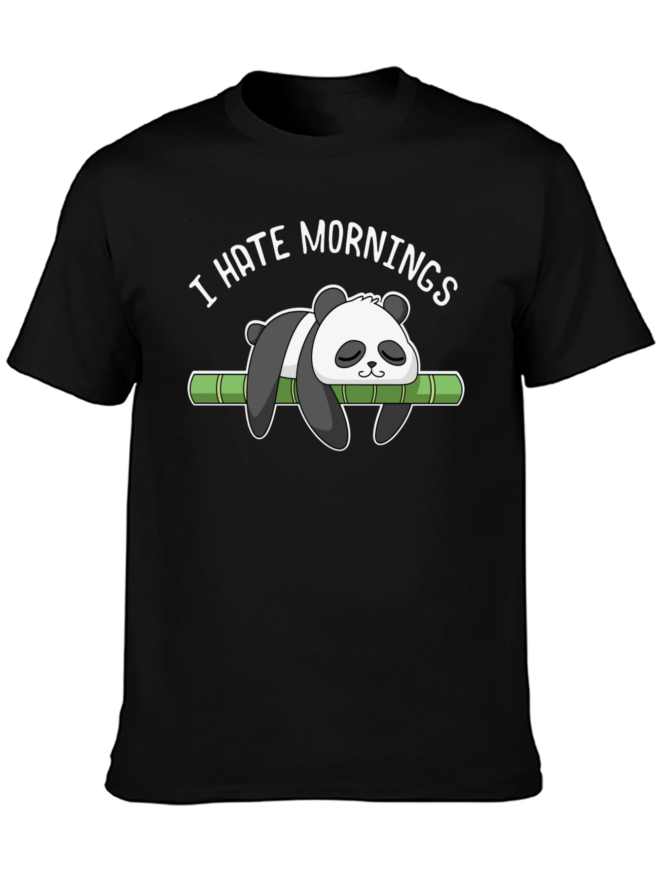 I Hate Mornings Panda T-Shirt - Funny Graphic Tee