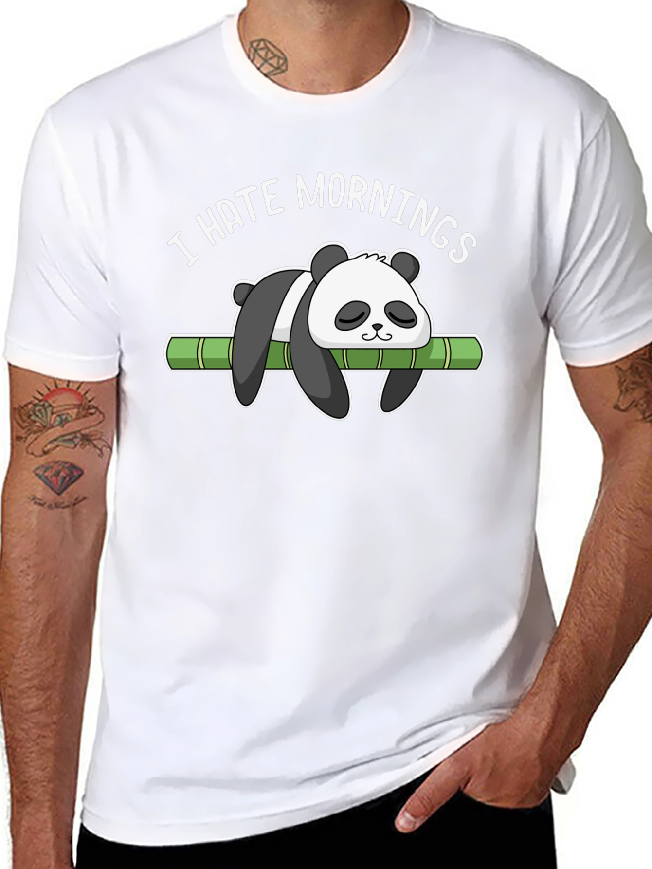 I Hate Mornings Panda T-Shirt - Funny Graphic Tee