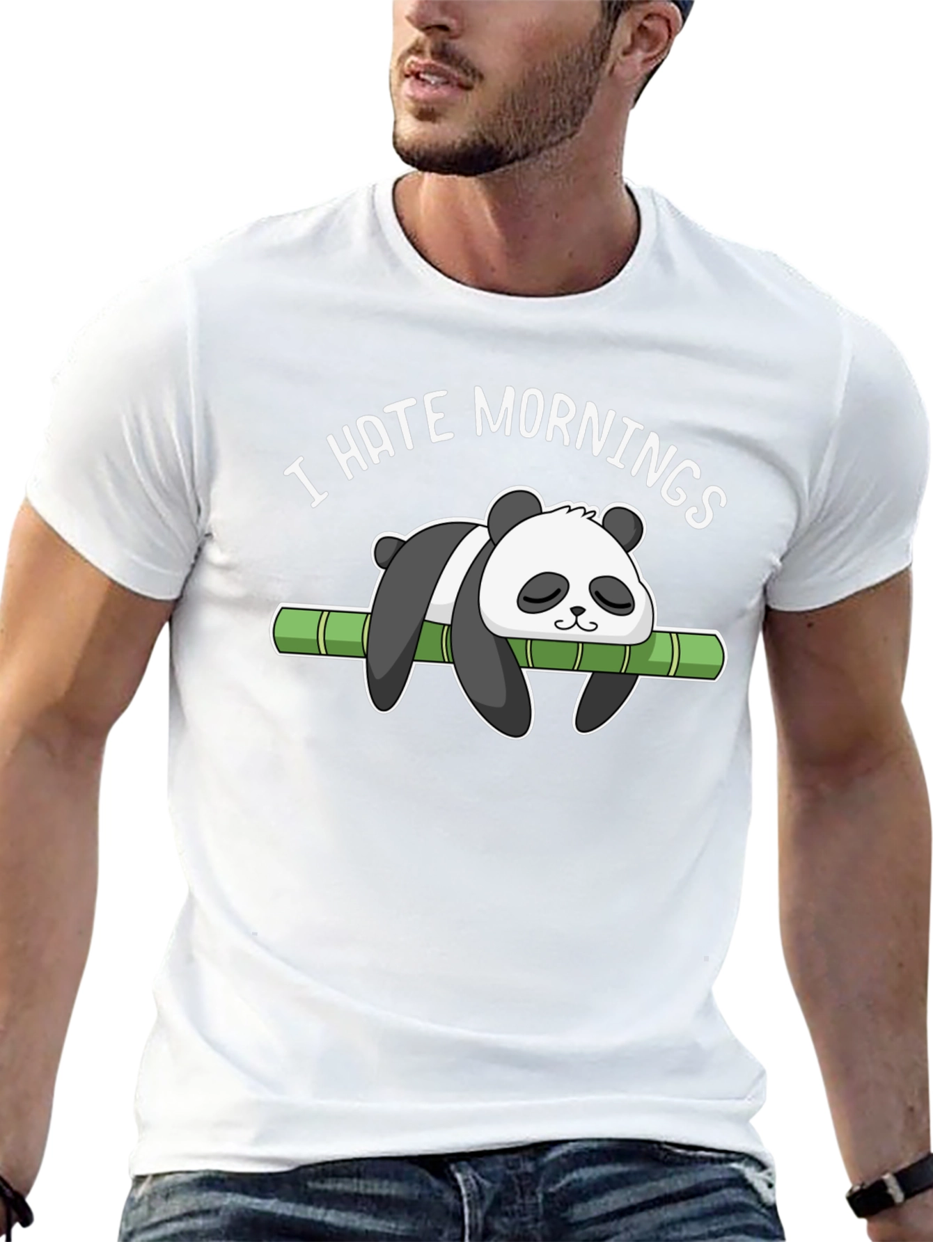 I Hate Mornings Panda T-Shirt - Funny Graphic Tee