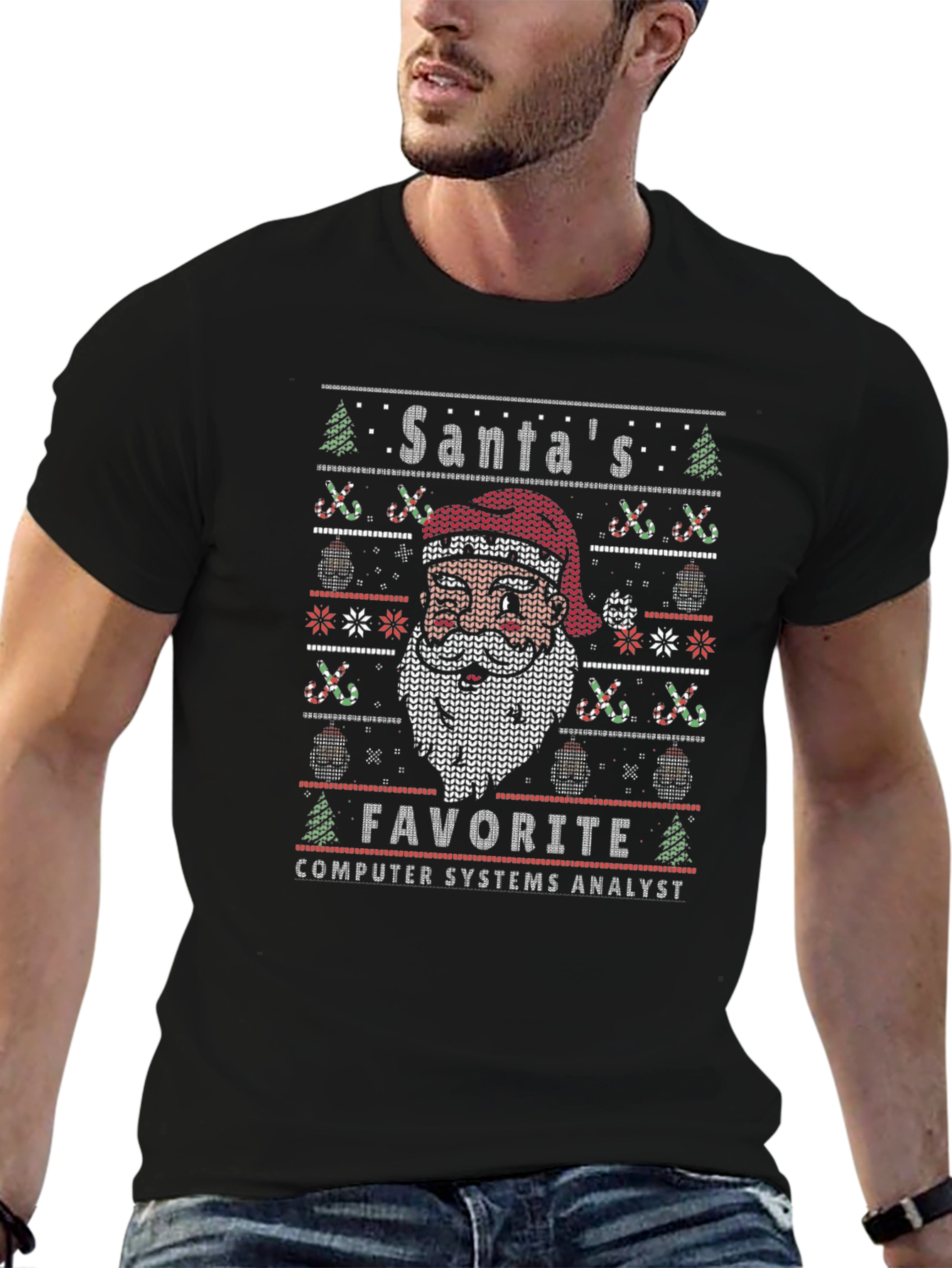 Santas Favorite Computer Systems Analyst Ugly Sweater T-Shirt